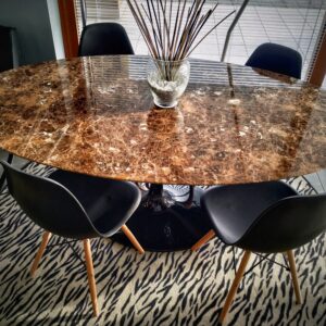 table tulipe marbre emperador dark